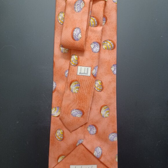 Dunhill Vintage Hand Printed Silk Tie - Picture 2 of 2